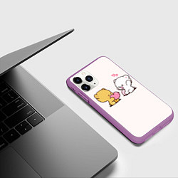 Чехол iPhone 11 Pro матовый Плюшевое признание в любви, цвет: 3D-фиолетовый — фото 2