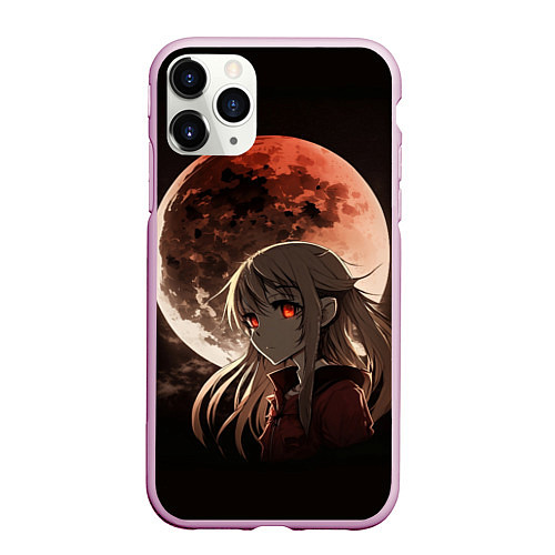 Чехол iPhone 11 Pro матовый Полнолуние у Сашики / 3D-Розовый – фото 1