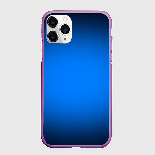 Чехол iPhone 11 Pro матовый Лазурный фон и черная виньетка / 3D-Фиолетовый – фото 1