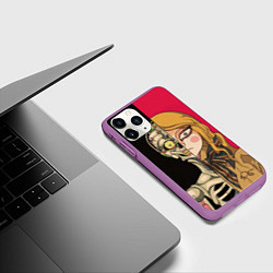 Чехол iPhone 11 Pro матовый M3GAN vs ANDROID, цвет: 3D-фиолетовый — фото 2