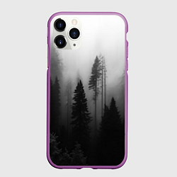 Чехол iPhone 11 Pro матовый Красивый лес и туман