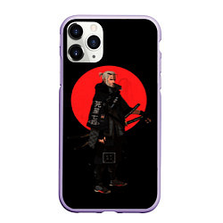 Чехол iPhone 11 Pro матовый The Witcher Геральт самурай, цвет: 3D-светло-сиреневый