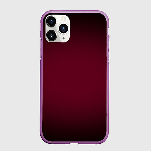 Чехол iPhone 11 Pro матовый Марсала темная, градиент / 3D-Фиолетовый – фото 1