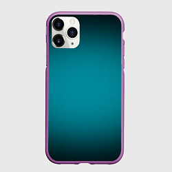 Чехол iPhone 11 Pro матовый Темно-бирюзовый градиент, цвет: 3D-фиолетовый