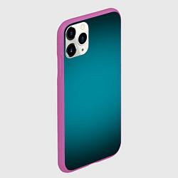 Чехол iPhone 11 Pro матовый Темно-бирюзовый градиент, цвет: 3D-фиолетовый — фото 2