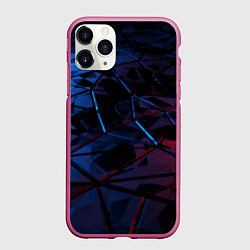 Чехол iPhone 11 Pro матовый Абстрактные грани, цвет: 3D-малиновый