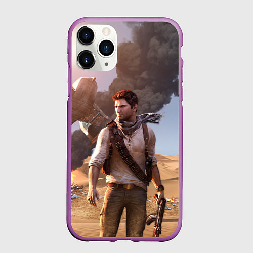 Чехол iPhone 11 Pro матовый Uncharted 3 / 3D-Фиолетовый – фото 1