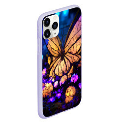 Чехол iPhone 11 Pro матовый Цветок бабочка midjouney, цвет: 3D-светло-сиреневый — фото 2