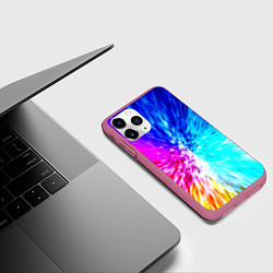 Чехол iPhone 11 Pro матовый Всплеск ярких красок, цвет: 3D-малиновый — фото 2