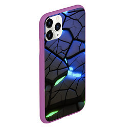 Чехол iPhone 11 Pro матовый Светящаяся лава, цвет: 3D-фиолетовый — фото 2