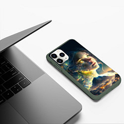 Чехол iPhone 11 Pro матовый Девушка-ночь, цвет: 3D-темно-зеленый — фото 2
