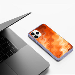 Чехол iPhone 11 Pro матовый Золотисто-оранжевый туманный паттерн, цвет: 3D-светло-сиреневый — фото 2