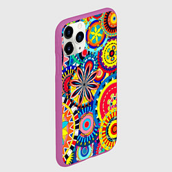 Чехол iPhone 11 Pro матовый Психоделика калейдоскоп, цвет: 3D-фиолетовый — фото 2
