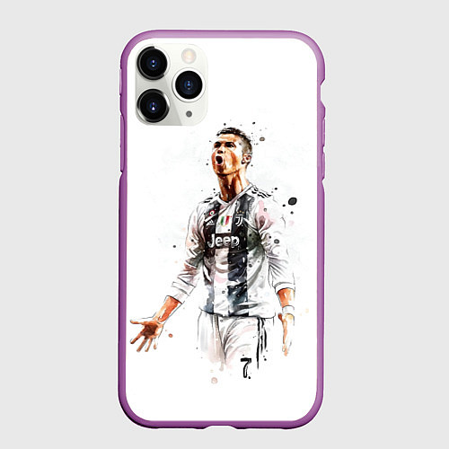 Чехол iPhone 11 Pro матовый CR 7 Juventus / 3D-Фиолетовый – фото 1