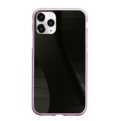 Чехол iPhone 11 Pro матовый Чёрные геометрические металлические листы, цвет: 3D-розовый