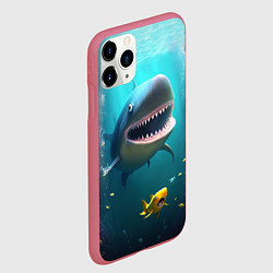 Чехол iPhone 11 Pro матовый Я акула туруру, цвет: 3D-малиновый — фото 2