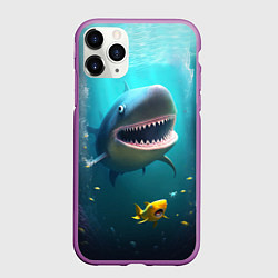 Чехол iPhone 11 Pro матовый Я акула туруру, цвет: 3D-фиолетовый