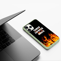 Чехол iPhone 11 Pro матовый Самая горячая Ольга, цвет: 3D-салатовый — фото 2