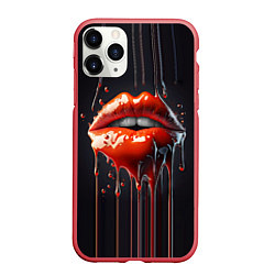 Чехол iPhone 11 Pro матовый Сладкие красные губы, цвет: 3D-красный