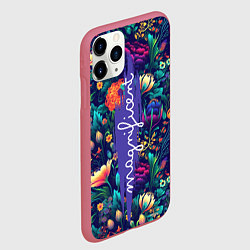 Чехол iPhone 11 Pro матовый Magnificent Великолепная цветы, цвет: 3D-малиновый — фото 2