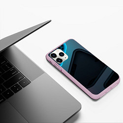 Чехол iPhone 11 Pro матовый Абстракция металл, цвет: 3D-розовый — фото 2