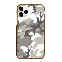 Чехол iPhone 11 Pro матовый Арктический камуфляж, цвет: 3D-коричневый