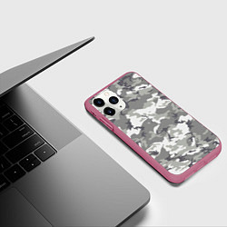 Чехол iPhone 11 Pro матовый Снежный камуфляж, цвет: 3D-малиновый — фото 2