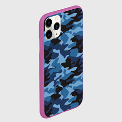 Чехол iPhone 11 Pro матовый Сине-черный камуфляж, цвет: 3D-фиолетовый — фото 2