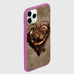 Чехол iPhone 11 Pro матовый Стимпанк сердце, цвет: 3D-фиолетовый — фото 2