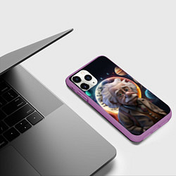 Чехол iPhone 11 Pro матовый Альберт Эйнштейн и его теория, цвет: 3D-фиолетовый — фото 2