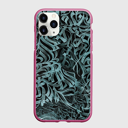 Чехол iPhone 11 Pro матовый Каллиграфический / 3D-Малиновый – фото 1