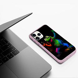 Чехол iPhone 11 Pro матовый Лягушонок Пепе в граффити, цвет: 3D-розовый — фото 2