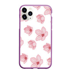 Чехол iPhone 11 Pro матовый Цветение сакуры