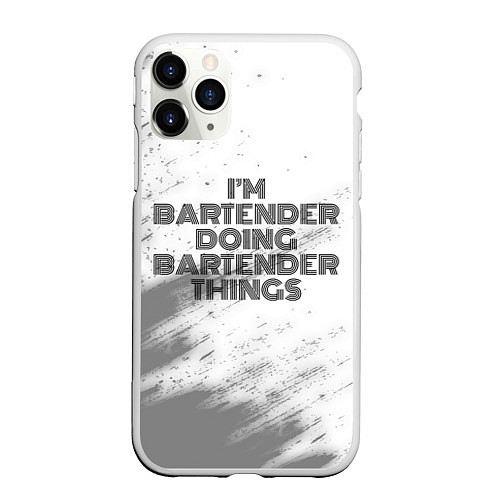 Чехол iPhone 11 Pro матовый I am doing bartender things / 3D-Белый – фото 1