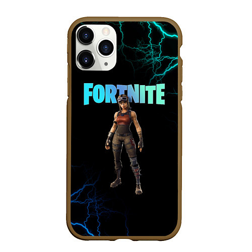 Чехол iPhone 11 Pro матовый Renegade Raider Fortnite / 3D-Коричневый – фото 1