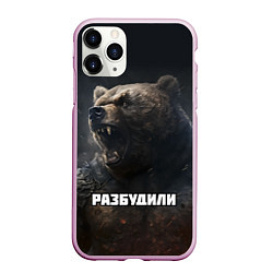 Чехол iPhone 11 Pro матовый Разбудили - медведь, цвет: 3D-розовый