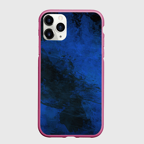 Чехол iPhone 11 Pro матовый Синий дым / 3D-Малиновый – фото 1