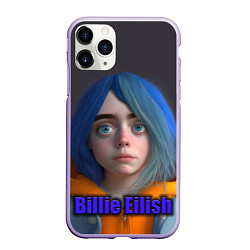 Чехол iPhone 11 Pro матовый Портрет Билли Айлиш в исполнении нейросети, цвет: 3D-светло-сиреневый