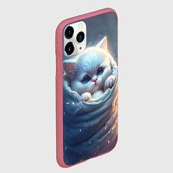 Чехол iPhone 11 Pro матовый Котик в мешке, цвет: 3D-малиновый — фото 2