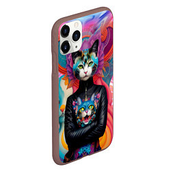 Чехол iPhone 11 Pro матовый Молодая модница - нейросеть, цвет: 3D-коричневый — фото 2