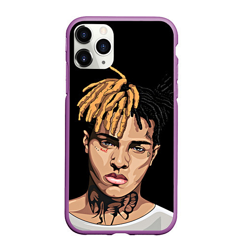 Чехол iPhone 11 Pro матовый XXXTentacion art / 3D-Фиолетовый – фото 1