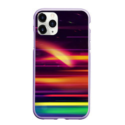 Чехол iPhone 11 Pro матовый Радужные световые полосы