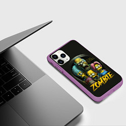 Чехол iPhone 11 Pro матовый Simpsons zombie, цвет: 3D-фиолетовый — фото 2