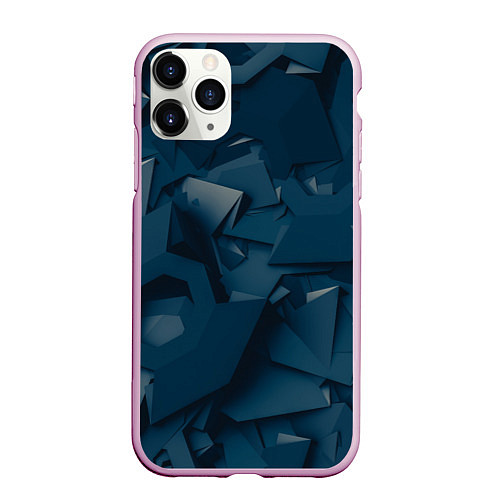 Чехол iPhone 11 Pro матовый Абстрактное множество металлических предметов / 3D-Розовый – фото 1