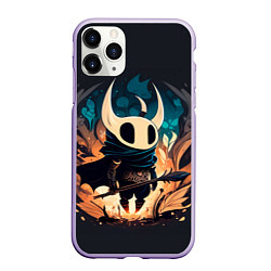 Чехол iPhone 11 Pro матовый Hollow Knight c посохом, цвет: 3D-светло-сиреневый