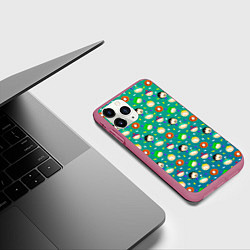 Чехол iPhone 11 Pro матовый Южный Парк - паттерн персонажи, цвет: 3D-малиновый — фото 2