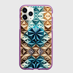 Чехол iPhone 11 Pro матовый Бумажный футуризм, цвет: 3D-фиолетовый