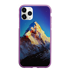 Чехол iPhone 11 Pro матовый Космический эверест, цвет: 3D-фиолетовый