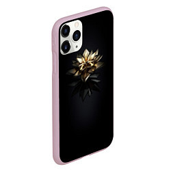 Чехол iPhone 11 Pro матовый Геометрическая золотая лилия, цвет: 3D-розовый — фото 2