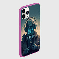 Чехол iPhone 11 Pro матовый Не скроешься - они все видят, цвет: 3D-фиолетовый — фото 2